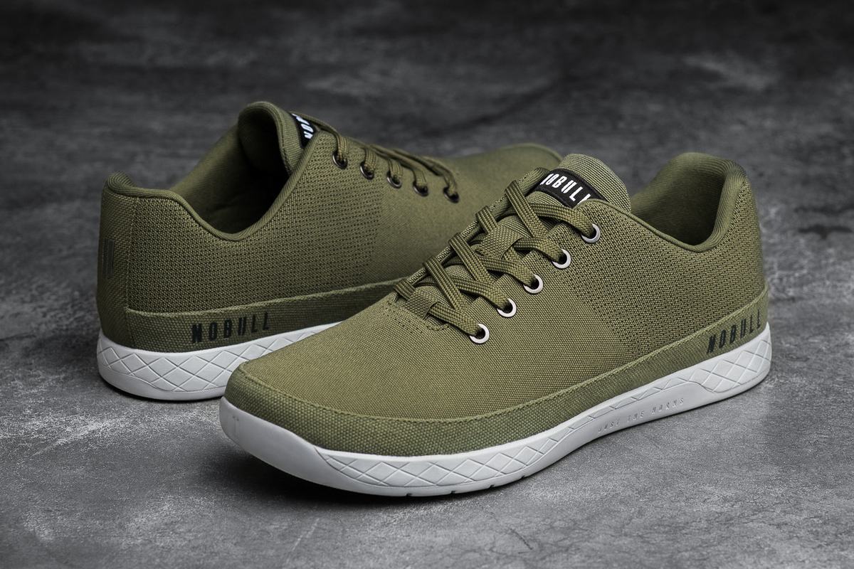 Nobull Canvas Men's Trainers Olive | Australia (SD4059)